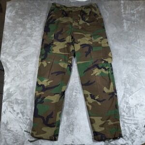 US Military Cargo Pants Mens Small Regular Woodland Camo Combat Utility Skater